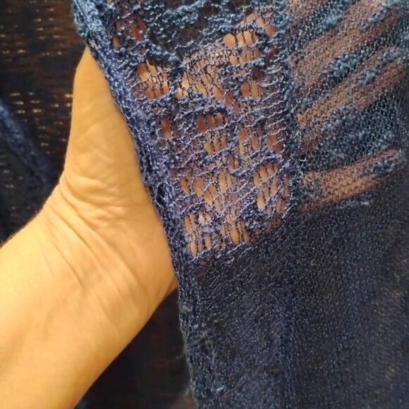 Women Royal Blue Sweater Wrap by Keren Hart size S - Picture 6 of 8